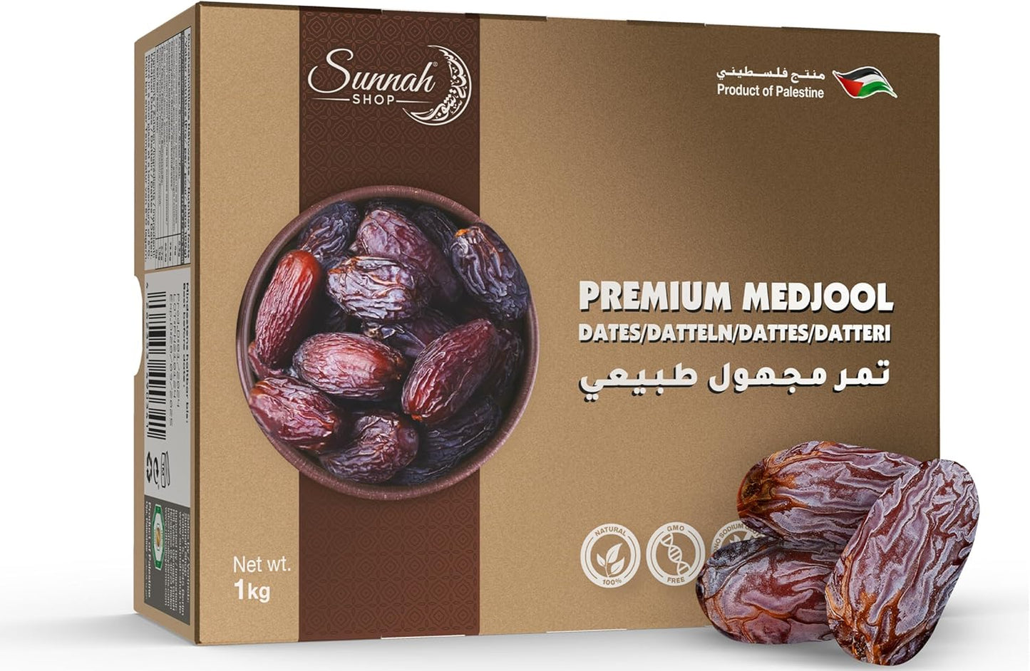 Sunnah Shop® Dátiles Jumbo Medjool, 300 g, de Palestina, dátiles premium, medjool, fechas reales de cosecha fresca, 100% dulzura natural sin azúcar añadida, fechas suaves, dulces veganos
