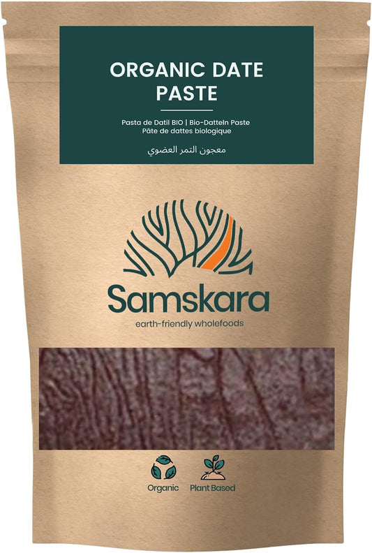Pasta de Datiles | BIO DEGLET NOUR Clase Premium Productor certificado comercio justo| 100% Datil | Pasta Suave | para reposteria Vegana/sin gluten | Samskara - 1 kg