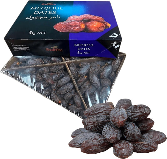5 kg Dátiles Medjool Extra Grandes | Dátiles frescos 100% naturales, sin azúcar añadido, snack saludable, dulces naturales, fruta deshidratada, rica en fibra y energía
